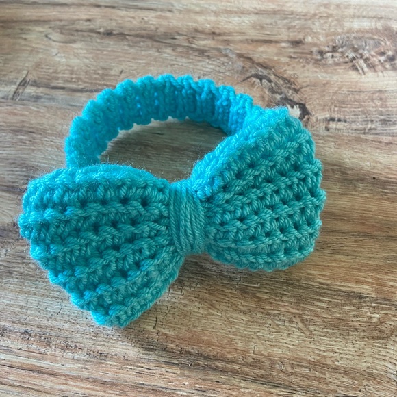 Teal Crochet Newborn Handband - Picture 1 of 1